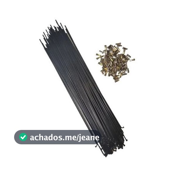Par Raio Preto Inox 290mm 2.0 Fina Para 2 unidade Aro 29"