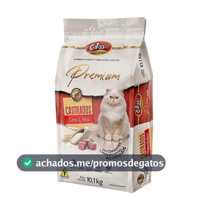 Ração Gato Super Premium Gato Castrado 10 Kg Carne Envio Rápido