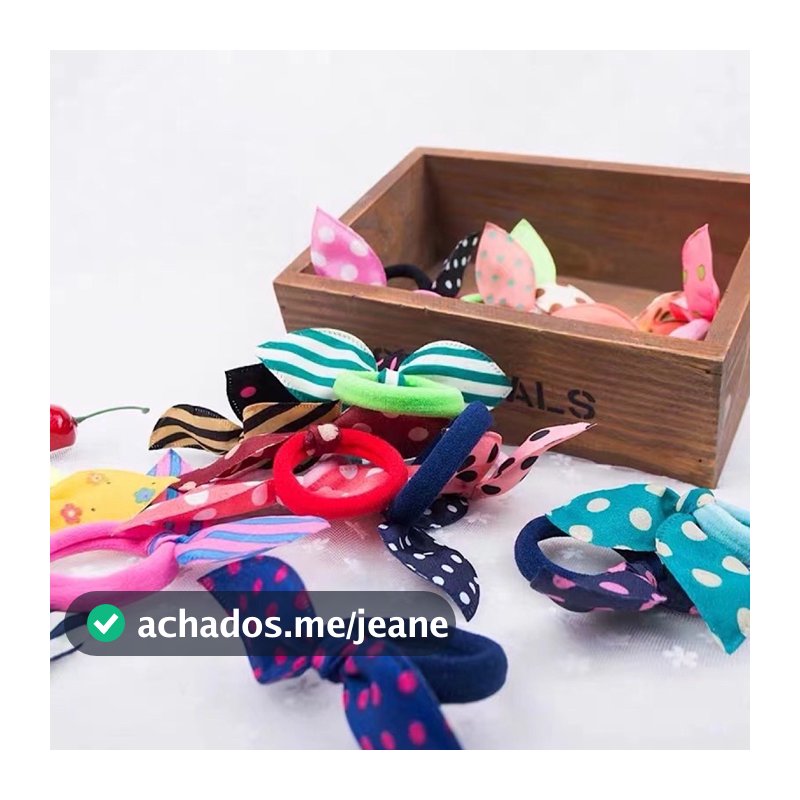 Kit 144 Xuxinhas De Cabelo Com Lacinho Elástico Rabicó Excelente Para Lembrancinhas E Mimos