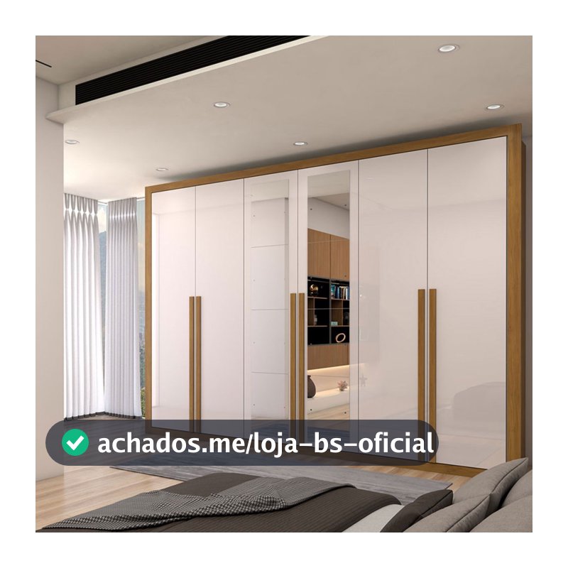 Guarda-Roupa Casal Classic 6 Portas 6 Gavetas 100% MDF com Espelho - Panorama Móveis