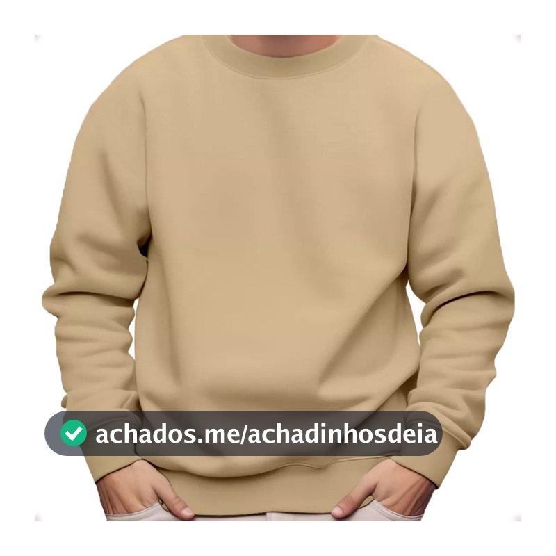 Moletom Gola Redonda Unissex Blusa De Frio Careca Casaco Feminino Masculino Flanelado Sem Estampa Algodão