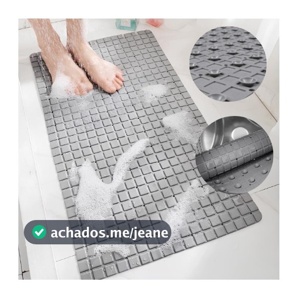 Tapete de Banheiro Antiderrapante Box com Ventosa Estilo Moderno Retangular 38.5x69cm