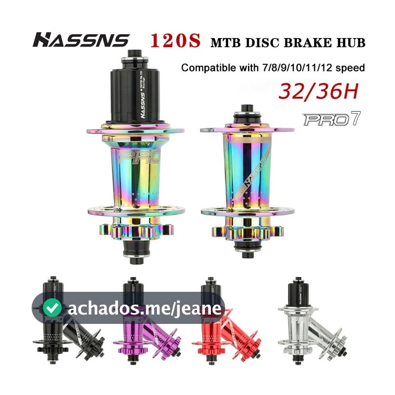 HASSNS-Cubo De Rolamento Para Mountain Bike , Pro7 MTB , 32 Furos , 36 Traseiro 32h , Buchas De Bicicleta Em Barulhento