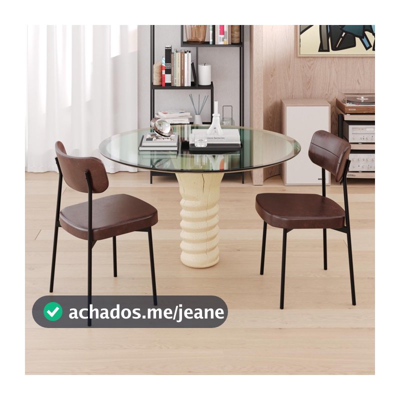 Conjunto 2 Cadeiras de Jantar Mynna Revestimento Sintético Est.Preta