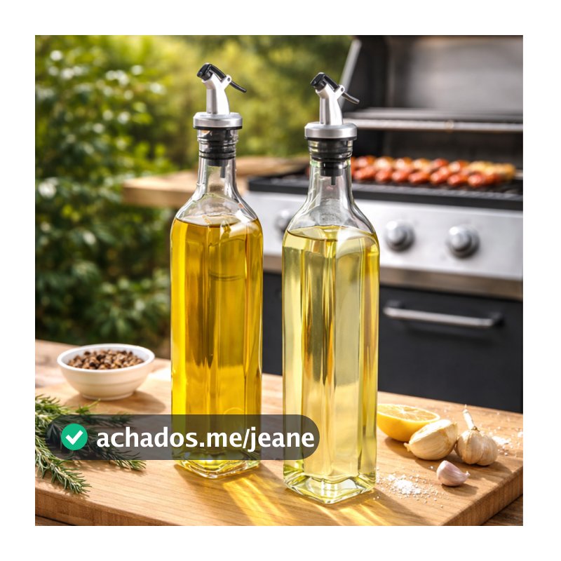 Kit 2 Galheteiro Vidro 500ml com Bico Dosador Porta Azeite e Vinagre Shoyu Cozinha ENVIO IMEDIATO