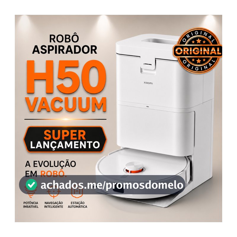 Robô aspirador H50 Lavagem automática Estação autolimpante + sucção potente 10.000Pa