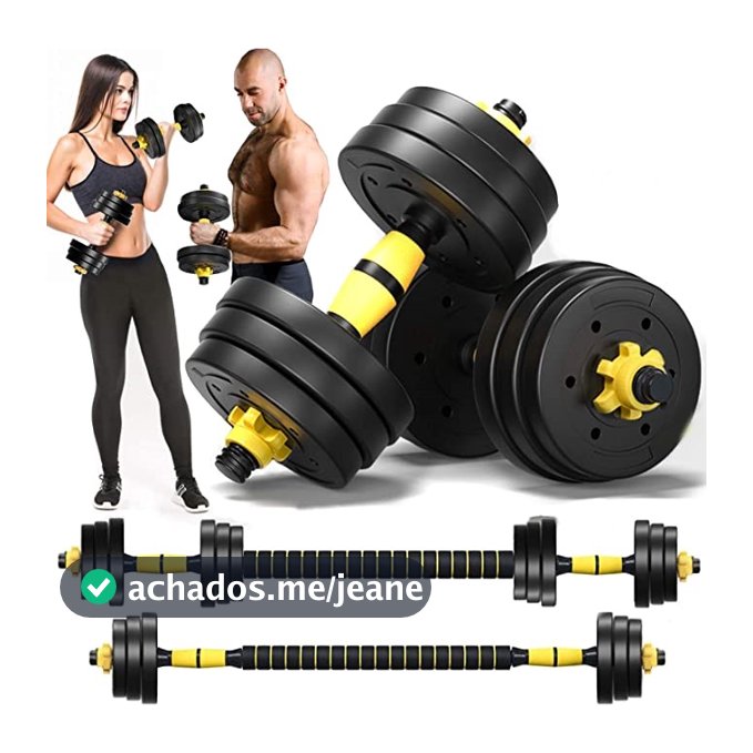 Kit de Halteres Treino 20 Kg Bonafit 3 em 1 Musculação Ajustável Segurança e Durabilidade + Ebook