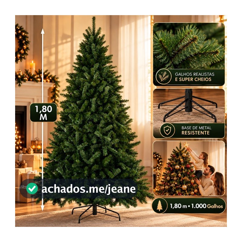 Árvore De Natal 210cm 180cm 150cm  1180 650 450 Galhos Luxo Premium Cheia Luxuosa Pé de Ferro