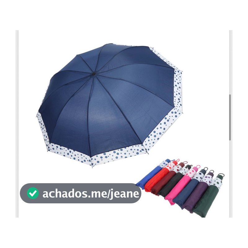 Guarda-chuvas sombrinha grandes reforçados com bolsa feminina masculina 10 hastes liso com bolinhas