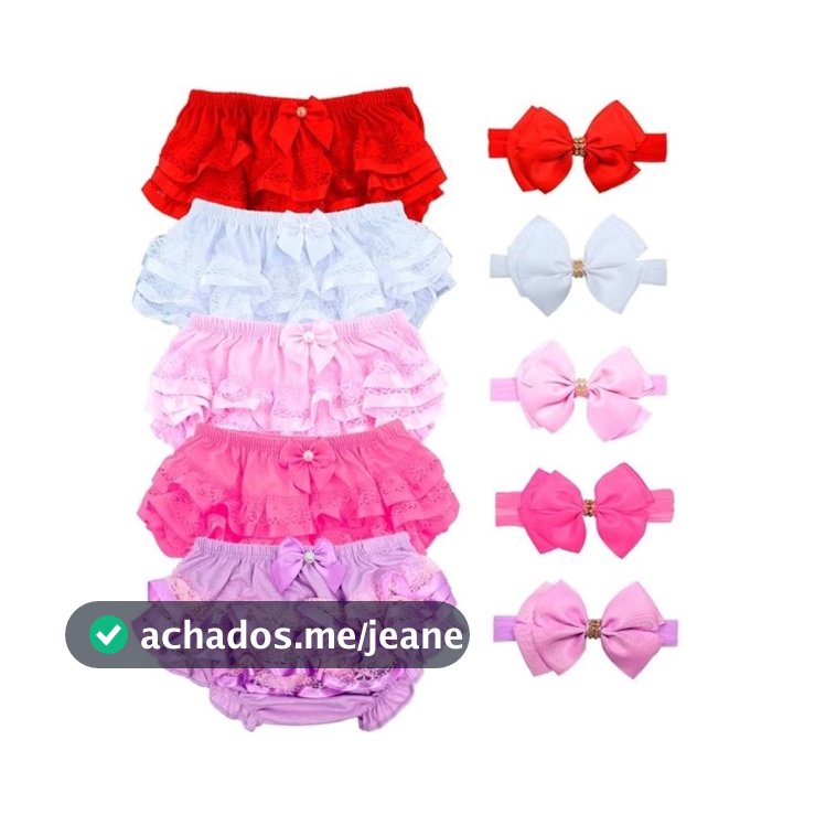 KIT CALCINHA BUNDA RICA COM RENDA  FAIXA DE LAÇO, INFANTIL, RN, ENXOVAL, RECEM NASCIDO KITS, INFAN