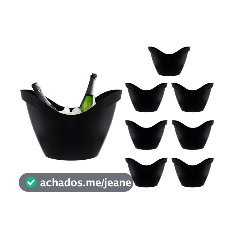Champanheira Acrílico Grande 8L Luxo Reforçado Balde de Gelo Cerveja Espumante Festa Kit 10pçs