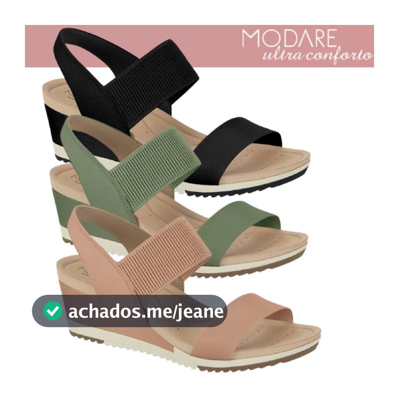 Sandália Feminina Modare Ultra Conforto Ortopedico Anabela Original Palmilha Macia - Envio Imediato
