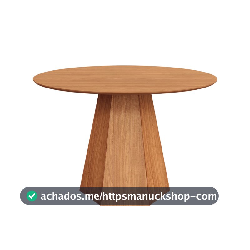 Mesa de Jantar 6 Lugares Redonda com Pé Hexagonal Lisboa