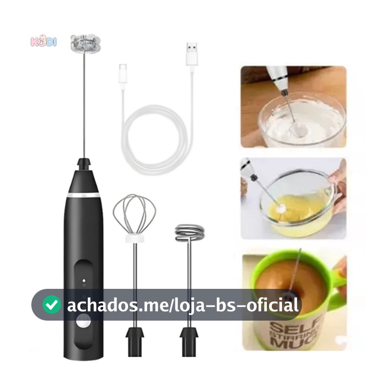 Mini Batedor Misturador Mixer Elétrico para Bebidas Leite Café Clara de Ovos 2 EM 1 Utensílios de Cozinha--M2