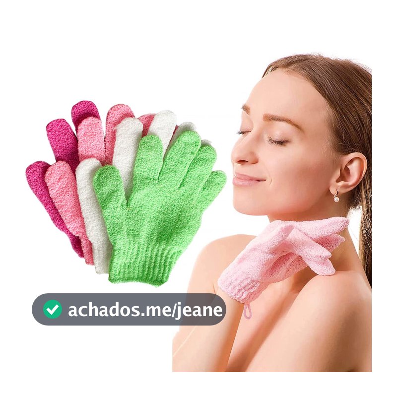 Par de Luvas esfoliante corporal para banho E Massagem Bucha Esponja Limpeza de Pele e Peeling