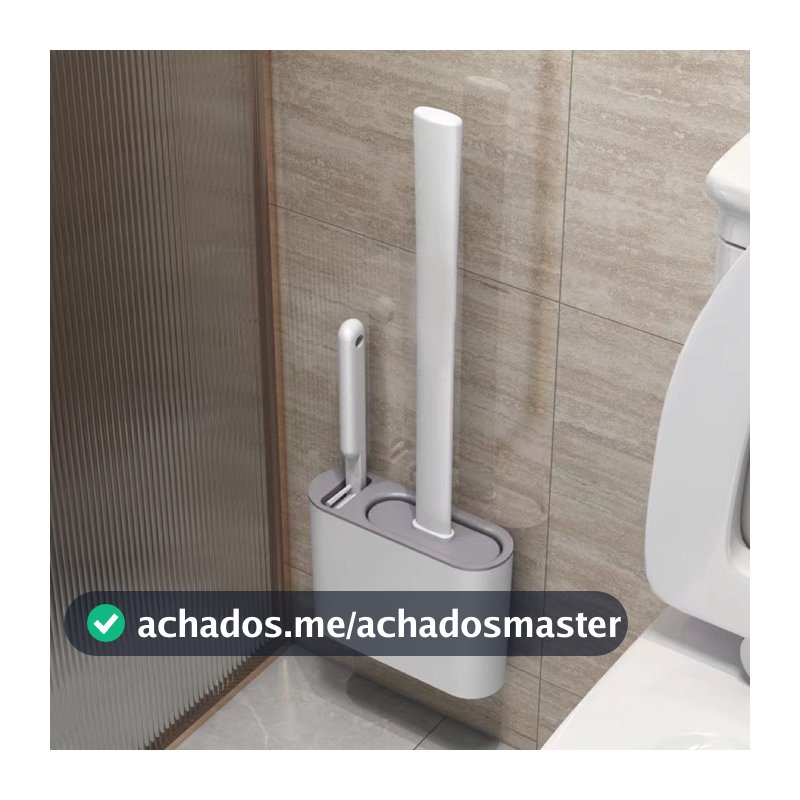 Escova de Silicone 2 em 1 para Vaso Sanitário - Base de Banheiro Privada, Alta Eficiênci