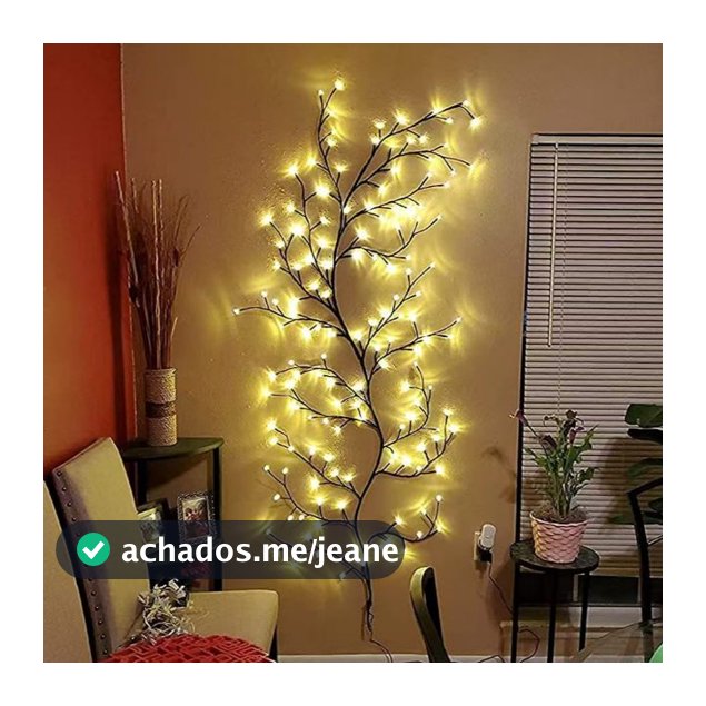 Galho de Luz Decorativo com 96 Lâmpadas LED Branco Quente, Cordão de Luz para Natal e Decoração de Ambiente