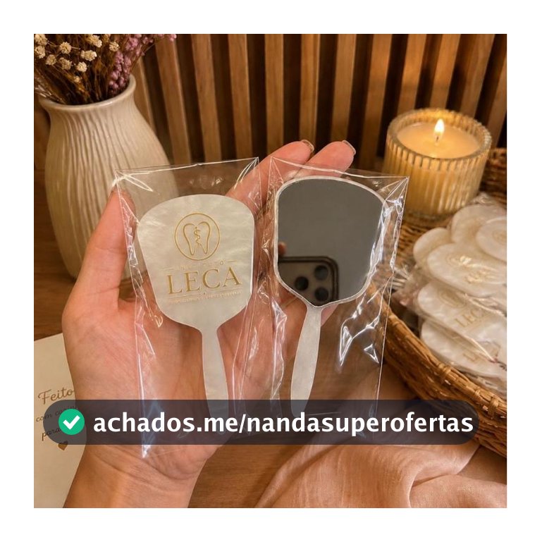 Espelho De Mão Personalizado MINI 10un GLOW Em Acrílico Com Impressão UV E Premium Para Clínica Brindes Lembrancinha