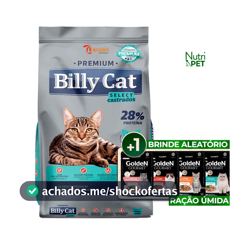 Billy Cat Castrados Frango e Salmão 15Kg