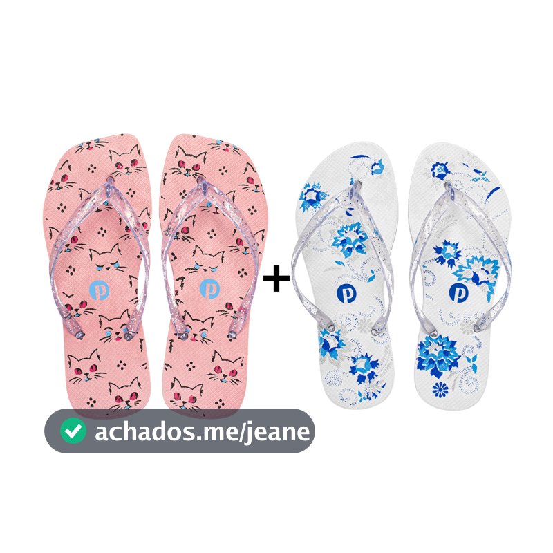 Combo Chinelo Feminino Estampas Confortável Passeio