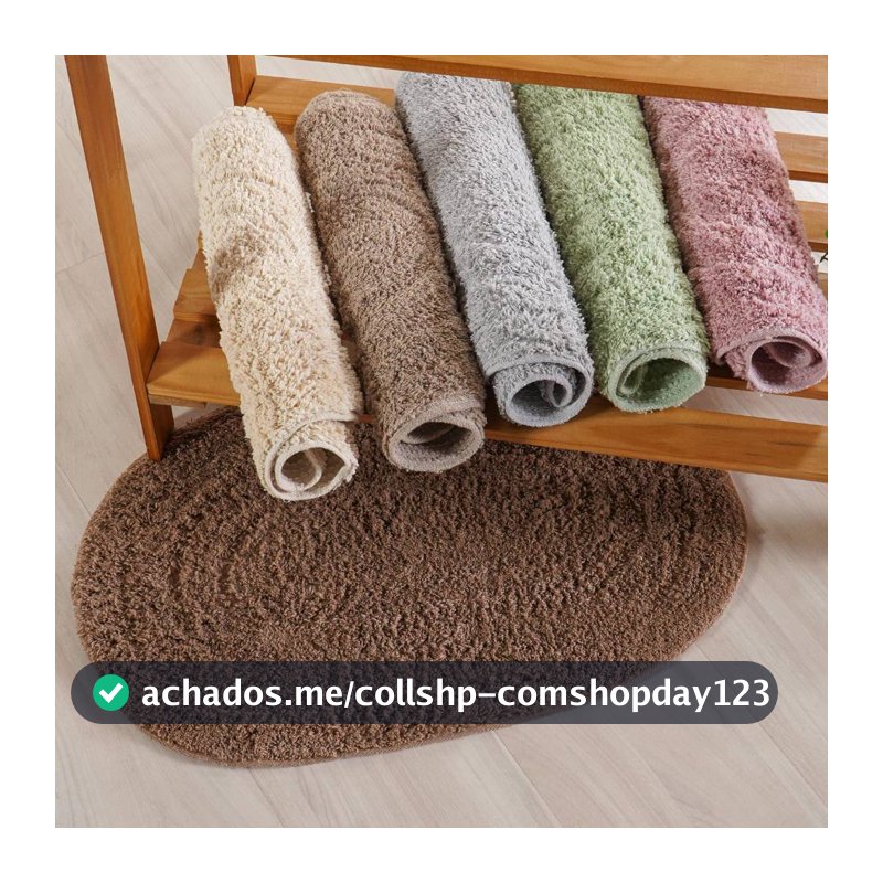 Tapete Banheiro Oval 40x60cm Algodão Macio Alta Absorção