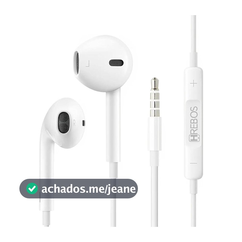 Fone de Ouvido com fio e Microfone  Som Nítido e Confortável 1.2m