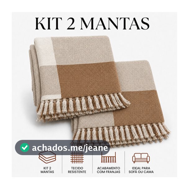 Kit 2 Mantas Para Sofá Gigante 2,10 x 1,20 Tipo Capa Protetora Decorativa