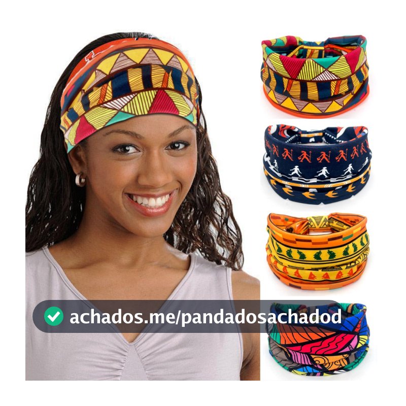 Banda de cabelo feminina europeia e americana estampa africana padrão de borda larga