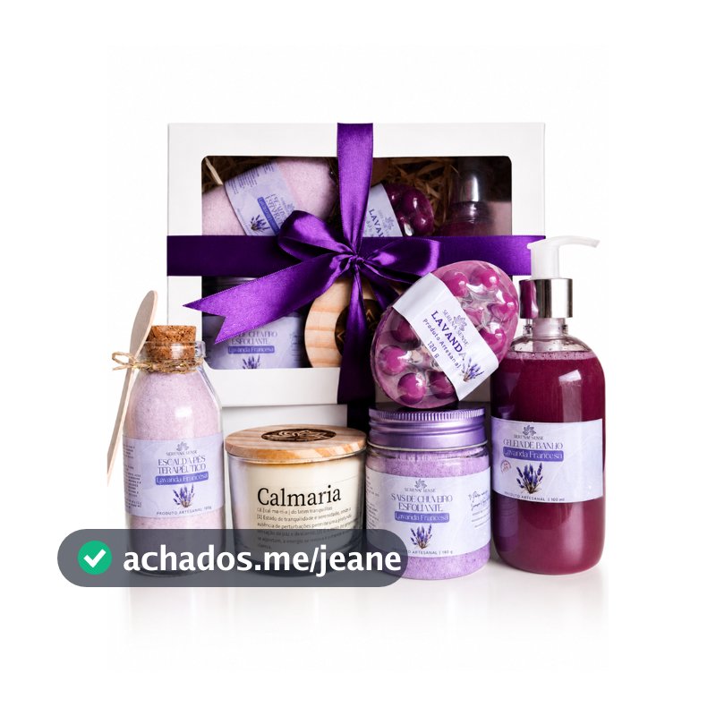 Kit presente SPA completo+Vela aromática+Geleia de banho+Sais de banho+Escalda pés+Sabonete Massageador