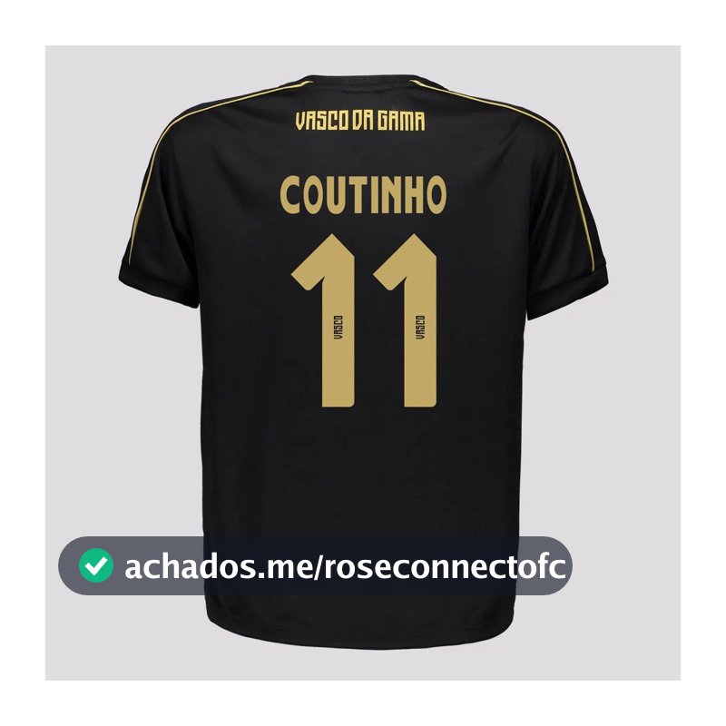 Camisa Vasco Dawn Coutinho 11 Infantil Preta