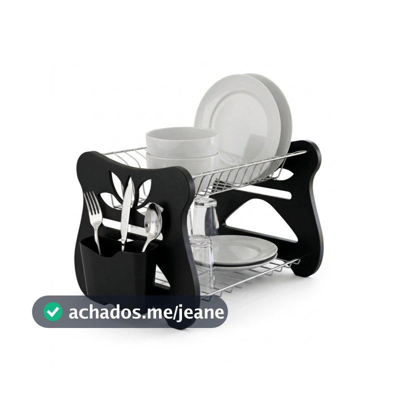 Escorredor de pratos louça duplo 2 andares 13/ pratos com porta talher modelo luxo premium