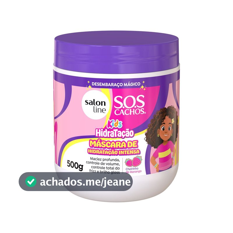 Máscara de hidratação Intensa SOS Cachos Kids Hidratação Salon Line 500g