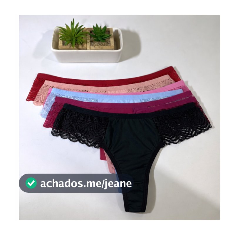 Kit 7 ou 10 Calcinhas Tanga Fio Microfibra Renda Lateral Conforto e Sensualidade Dia a Dia e Sexy