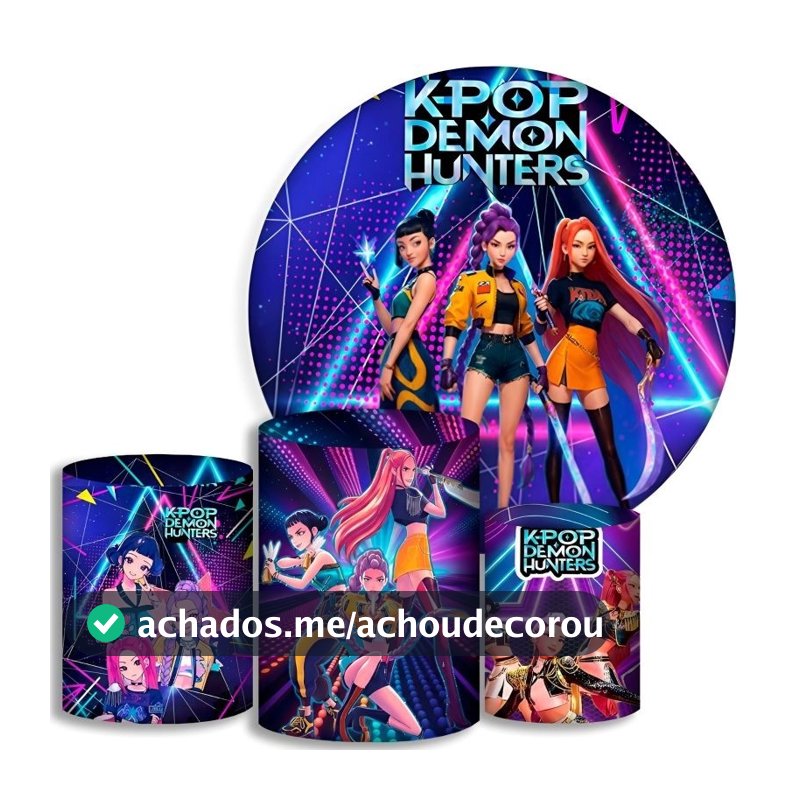 Capas Para Cilindros + Painel / painel retangular - banda pop coreana feminino - Kit Decoração Festa