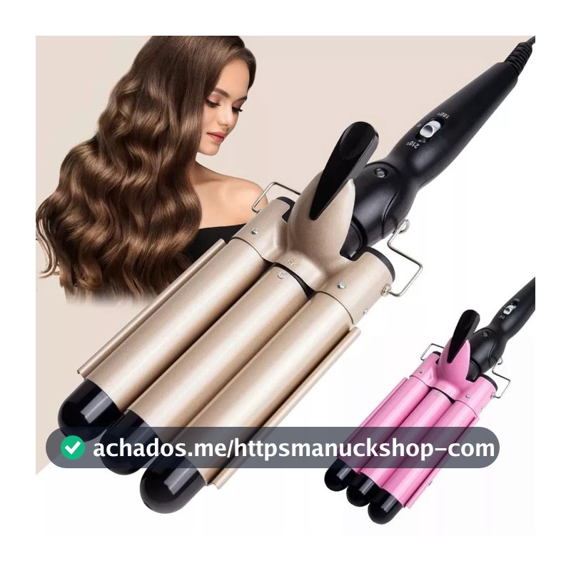 Chapinha  Triondas Ondulador Formador Triplo 22mm Modelador de Cachos Onda Cabelo Cerâmica Para Longo E Curto 200°C