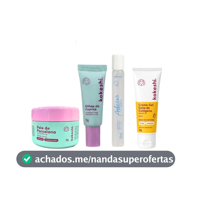 Kit Glow Kokeshi Colágeno Anti Olheiras Hidratação Completa