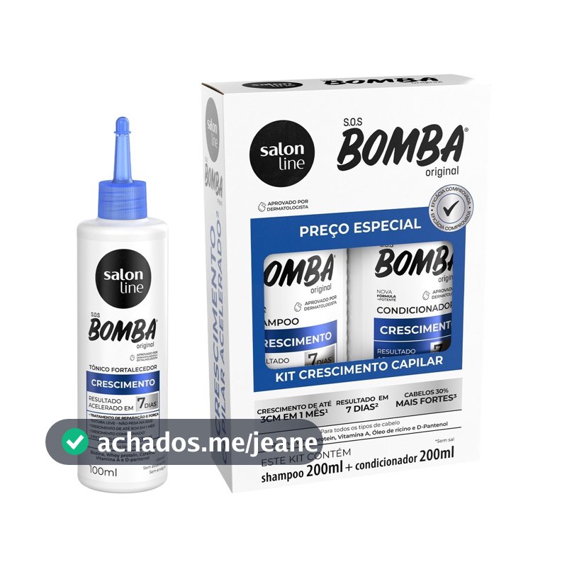 Kit SOS Bomba Original 200ml + Tônico Crescimento acelerado Salon Line