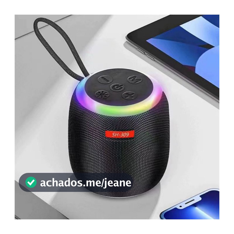 Caixa de Som Bluetooth Portátil Com Led RGB Tws Usb Sd Para Praia, Festa ou Viagem