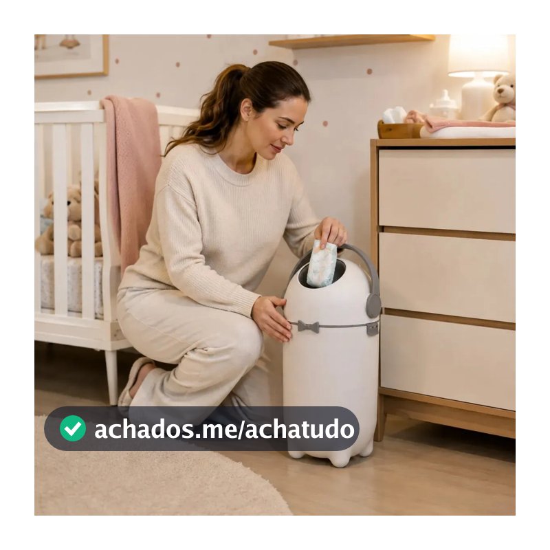 Lixeira Sistema Antiodor Fralda Bebe Lixo Magico Branca Kazalinda