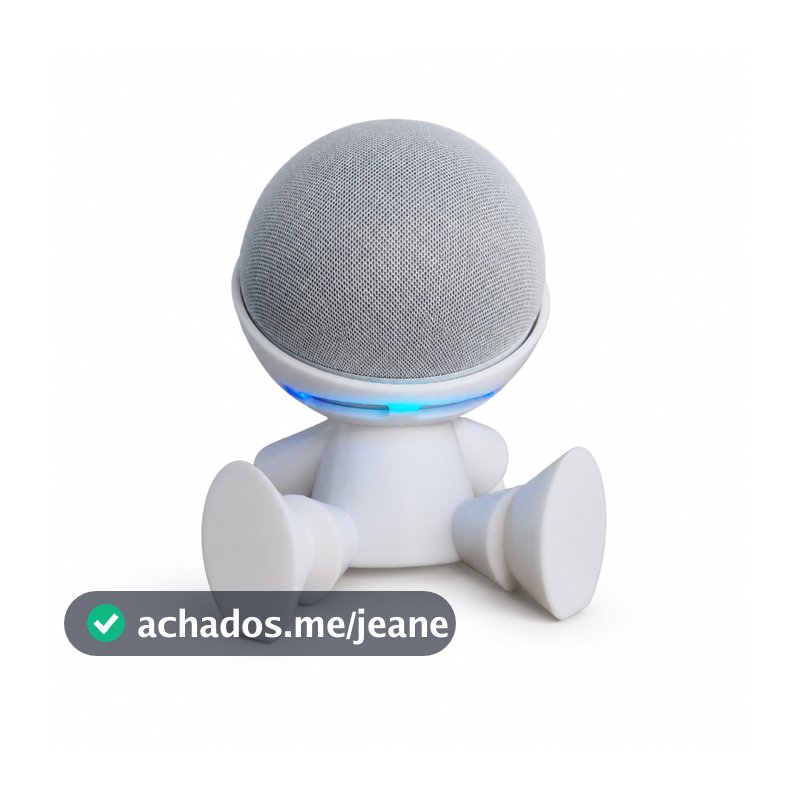 Suporte Echo Dot 4 e 5 Alexa Robô Astronauta Sentado Base Decorativa Mesa Sala Setup Geek