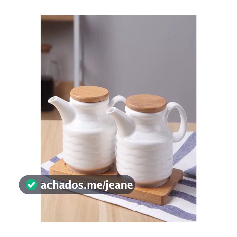 Kit Com 2 Peças Porta Mantemento em Cerâmica  com bandeja