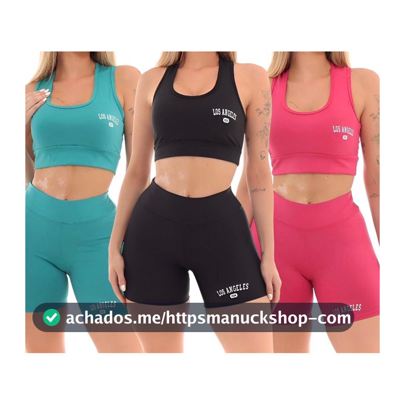 Conjunto Top e shorts Academia Feminina Los Angeles