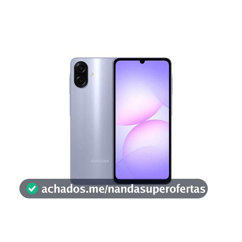 Celular Galaxy A07 Tela 6.7 128GB 4G 90Hz Câmera Dupla 50MP Samsung