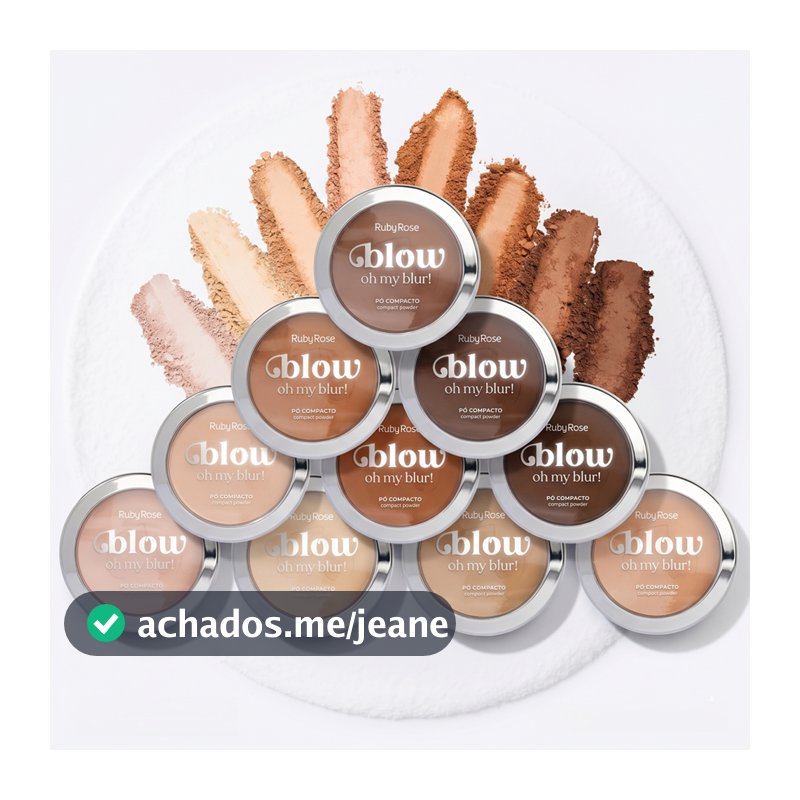 Pó Compacto Ruby Rose Oh My Blur Linha Blow Matte Aveludado HBM405