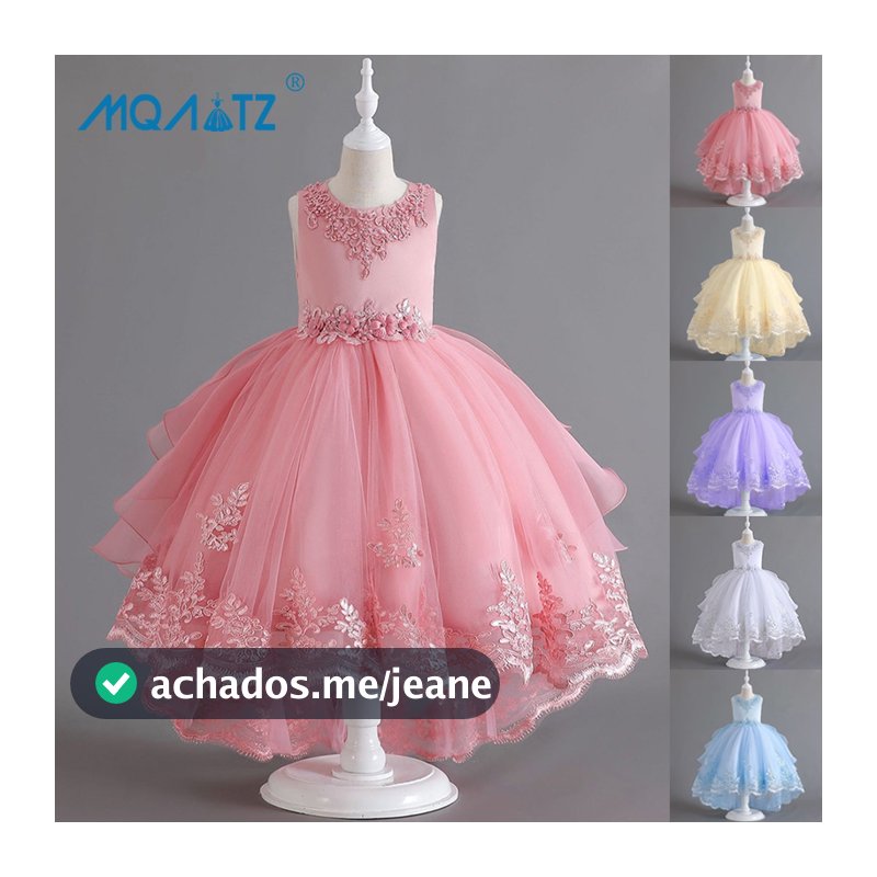 MQATZ Vestido De Verão Para Meninas Princesa Noiva Elegante Floral Festa 3-10 Anos T5591