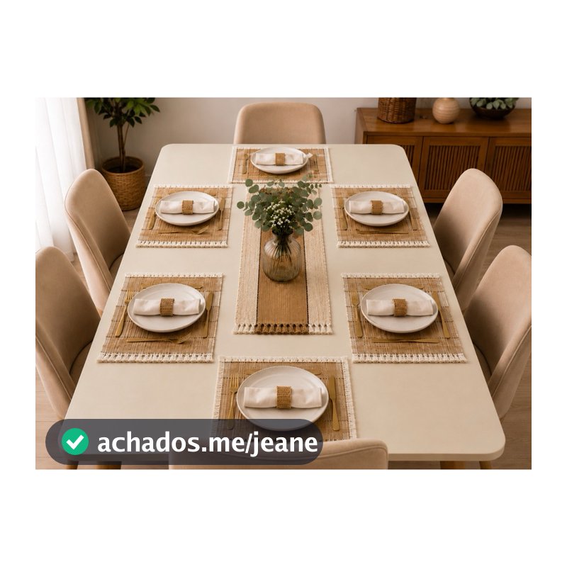 Jogo Americano 7 peças 100% Algodão em Tear decoração