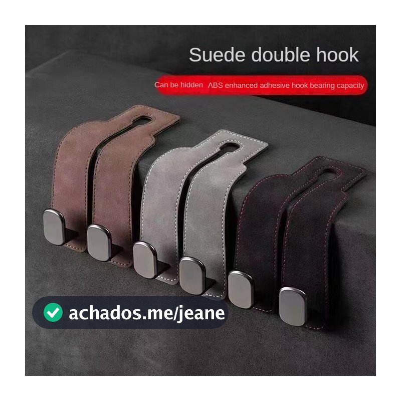 Ganchos Traseiros Multifuncionais De Pele Sintética Para Assento De Carro , Cabide Organizador Interno Oculto
