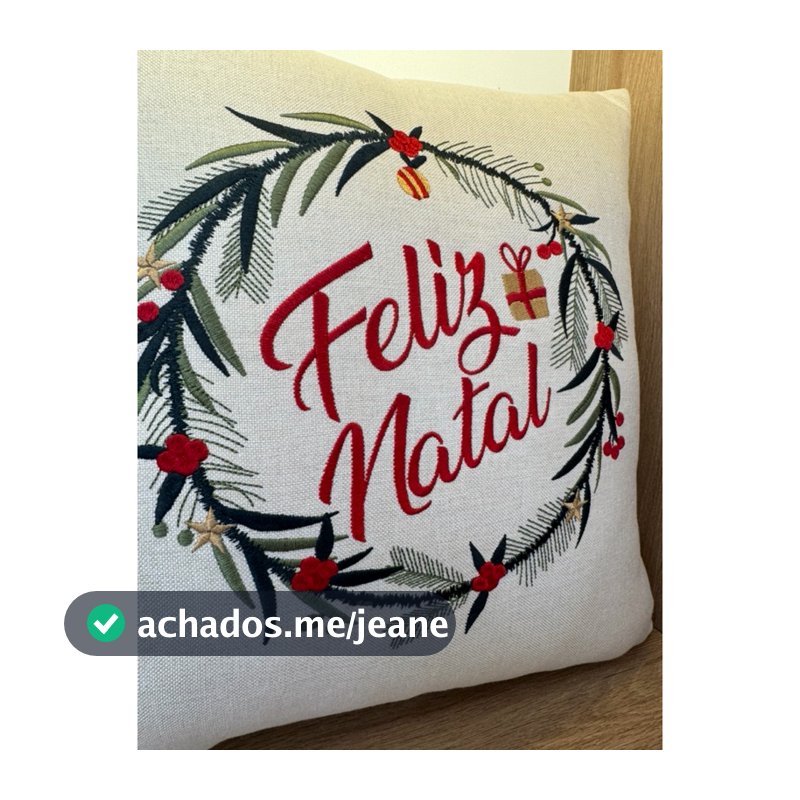 Almofada Bordada Feliz Natal Decoração Natalina