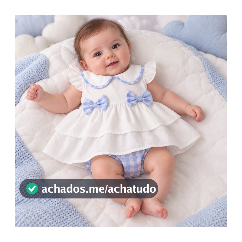 Conjunto bebê menina algodão luxo Júlia