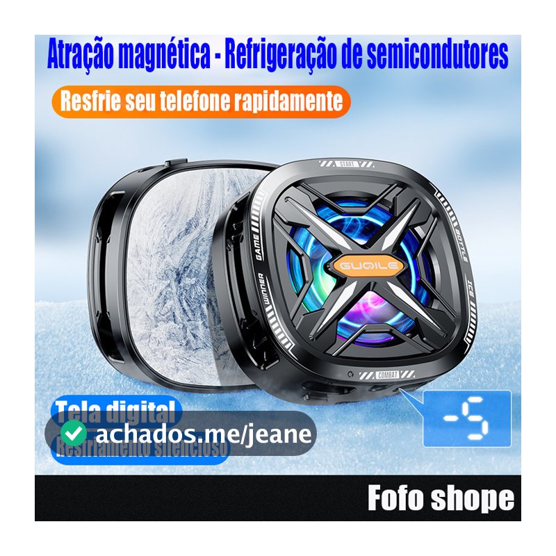FS05 Cooler para celular Gamer Ventilador De Telefone RGB Portátil Móvel Leve